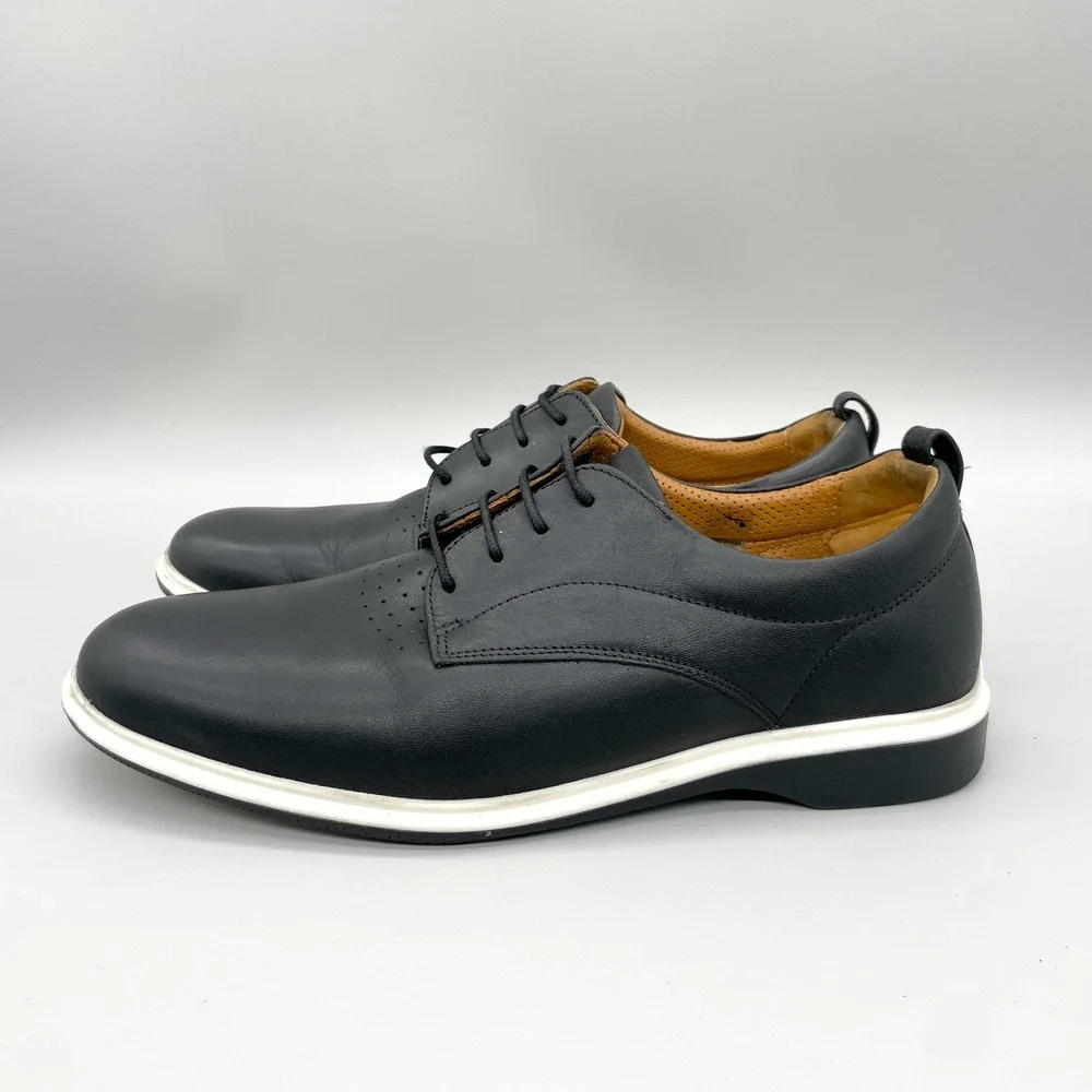 Amberjack The Original Derby Shoes Mens 10.5 Black Leather Casual Dress Sneakers
